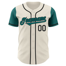Load image into Gallery viewer, Custom Cream Teal-Black Authentic Two Tone Baseball Jersey