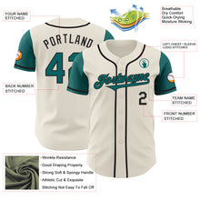 Load image into Gallery viewer, Custom Cream Teal-Black Authentic Two Tone Baseball Jersey