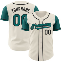 Load image into Gallery viewer, Custom Cream Teal-Black Authentic Two Tone Baseball Jersey
