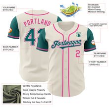 Load image into Gallery viewer, Custom Cream Teal White-Pink Authentic Two Tone Baseball Jersey