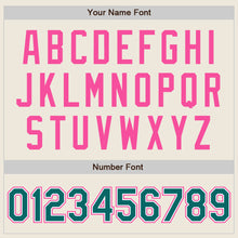 Load image into Gallery viewer, Custom Cream Teal White-Pink Authentic Two Tone Baseball Jersey