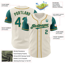 Load image into Gallery viewer, Custom Cream Teal-Old Gold Authentic Two Tone Baseball Jersey