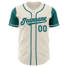 Load image into Gallery viewer, Custom Cream Teal-Gray Authentic Two Tone Baseball Jersey