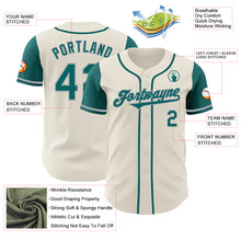 Load image into Gallery viewer, Custom Cream Teal-Gray Authentic Two Tone Baseball Jersey