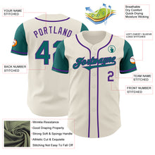 Load image into Gallery viewer, Custom Cream Teal-Purple Authentic Two Tone Baseball Jersey