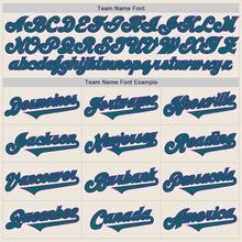 Load image into Gallery viewer, Custom Cream Teal-Purple Authentic Two Tone Baseball Jersey