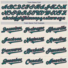 Load image into Gallery viewer, Custom Cream Teal-Crimson Authentic Two Tone Baseball Jersey