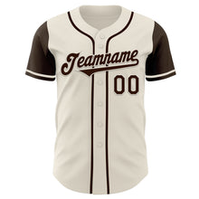 Load image into Gallery viewer, Custom Cream Brown Authentic Two Tone Baseball Jersey
