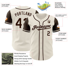 Load image into Gallery viewer, Custom Cream Brown Authentic Two Tone Baseball Jersey
