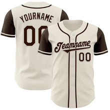 Load image into Gallery viewer, Custom Cream Brown Authentic Two Tone Baseball Jersey
