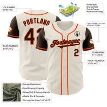 Load image into Gallery viewer, Custom Cream Brown-Orange Authentic Two Tone Baseball Jersey