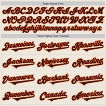 Load image into Gallery viewer, Custom Cream Brown-Orange Authentic Two Tone Baseball Jersey