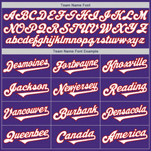 Load image into Gallery viewer, Custom Purple White-Red Authentic Two Tone Baseball Jersey