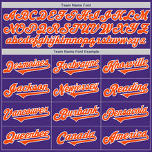 Load image into Gallery viewer, Custom Purple Orange-White Authentic Two Tone Baseball Jersey