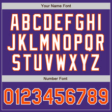 Load image into Gallery viewer, Custom Purple Orange-White Authentic Two Tone Baseball Jersey