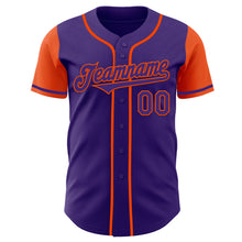 Load image into Gallery viewer, Custom Purple Orange Authentic Two Tone Baseball Jersey