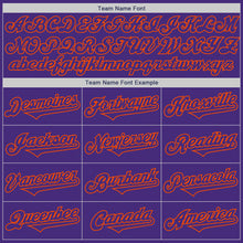 Load image into Gallery viewer, Custom Purple Orange Authentic Two Tone Baseball Jersey