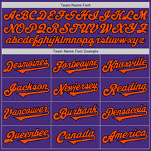 Load image into Gallery viewer, Custom Purple Orange-Black Authentic Two Tone Baseball Jersey