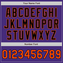 Load image into Gallery viewer, Custom Purple Orange-Black Authentic Two Tone Baseball Jersey