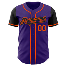 Load image into Gallery viewer, Custom Purple Black-Orange Authentic Two Tone Baseball Jersey