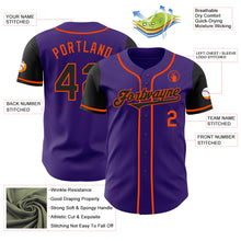 Load image into Gallery viewer, Custom Purple Black-Orange Authentic Two Tone Baseball Jersey
