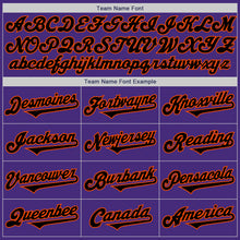 Load image into Gallery viewer, Custom Purple Black-Orange Authentic Two Tone Baseball Jersey