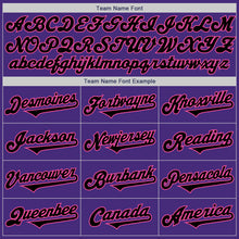 Load image into Gallery viewer, Custom Purple Black-Pink Authentic Two Tone Baseball Jersey