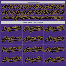Load image into Gallery viewer, Custom Purple Black-Old Gold Authentic Two Tone Baseball Jersey