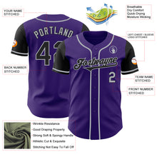Load image into Gallery viewer, Custom Purple Black-Gray Authentic Two Tone Baseball Jersey