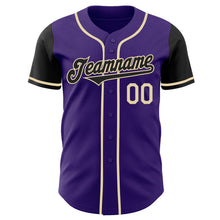 Load image into Gallery viewer, Custom Purple Black-Cream Authentic Two Tone Baseball Jersey
