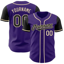 Load image into Gallery viewer, Custom Purple Black-Cream Authentic Two Tone Baseball Jersey