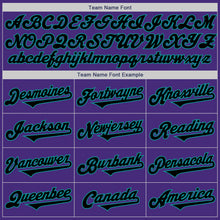 Load image into Gallery viewer, Custom Purple Black-Teal Authentic Two Tone Baseball Jersey