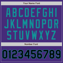 Load image into Gallery viewer, Custom Purple Black-Teal Authentic Two Tone Baseball Jersey