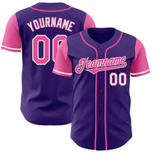 Load image into Gallery viewer, Custom Purple Pink-White Authentic Two Tone Baseball Jersey