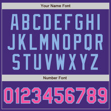 Load image into Gallery viewer, Custom Purple Pink-Light Blue Authentic Two Tone Baseball Jersey
