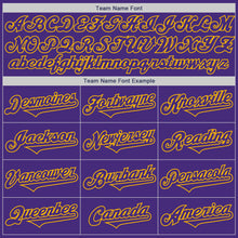 Load image into Gallery viewer, Custom Purple Gold Authentic Two Tone Baseball Jersey