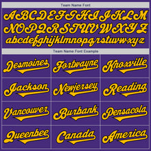 Load image into Gallery viewer, Custom Purple Gold-Black Authentic Two Tone Baseball Jersey