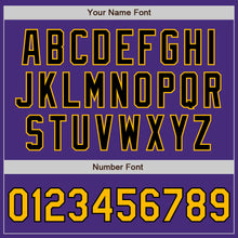 Load image into Gallery viewer, Custom Purple Gold-Black Authentic Two Tone Baseball Jersey