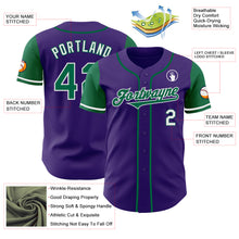 Load image into Gallery viewer, Custom Purple Kelly Green-White Authentic Two Tone Baseball Jersey