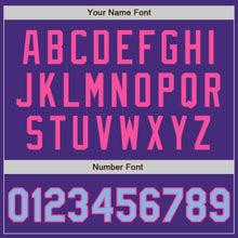 Load image into Gallery viewer, Custom Purple Light Blue-Pink Authentic Two Tone Baseball Jersey