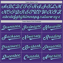 Load image into Gallery viewer, Custom Purple Light Blue-Black Authentic Two Tone Baseball Jersey