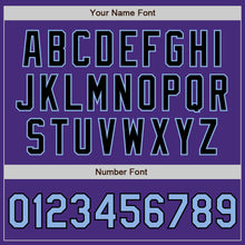 Load image into Gallery viewer, Custom Purple Light Blue-Black Authentic Two Tone Baseball Jersey