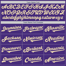 Load image into Gallery viewer, Custom Purple Cream Authentic Two Tone Baseball Jersey