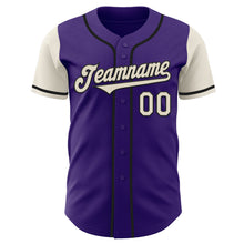 Load image into Gallery viewer, Custom Purple Cream-Black Authentic Two Tone Baseball Jersey