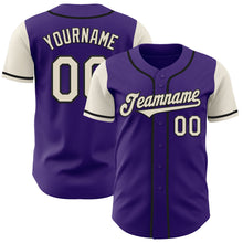Load image into Gallery viewer, Custom Purple Cream-Black Authentic Two Tone Baseball Jersey