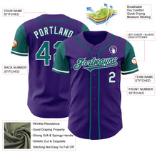 Load image into Gallery viewer, Custom Purple Teal-White Authentic Two Tone Baseball Jersey