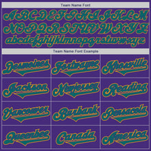 Load image into Gallery viewer, Custom Purple Teal-Yellow Authentic Two Tone Baseball Jersey