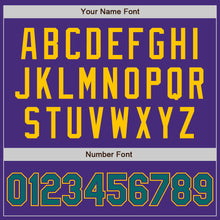 Load image into Gallery viewer, Custom Purple Teal-Yellow Authentic Two Tone Baseball Jersey