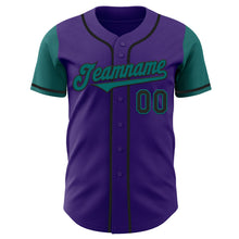 Load image into Gallery viewer, Custom Purple Teal-Black Authentic Two Tone Baseball Jersey