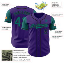 Load image into Gallery viewer, Custom Purple Teal-Black Authentic Two Tone Baseball Jersey